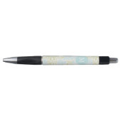 Monogrammed Green en Mint Floral Pattern Pen (Voorkant)