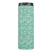 Monogrammed Green Glitter Pattern Thermosbeker (Achterkant)