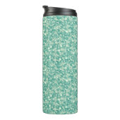 Monogrammed Green Glitter Pattern Thermosbeker (Geroteerd rechts)