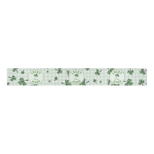 Monogrammed Green Lucky Baby Shamrocks Grosgrain Lint (Voorkant)