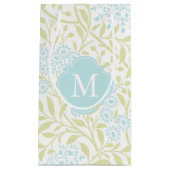 Monogrammed Green Mint Floral Pattern Klein Cadeauzakje (Voorkant)