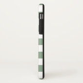 Monogrammed Green White Buffalo Check Pattern Case-Mate iPhone Case (Achterkant/links)