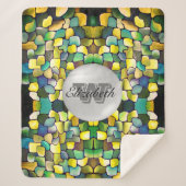 Monogrammed Greenery Geometric Vivid Pattern Sherpa Deken (Voorkant)
