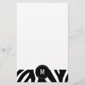 Monogrammed-grens van de Zebra vanaf de Kantoor Briefpapier (Achterkant)