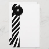 Monogrammed-grens van de Zebra vanaf de Kantoor Briefpapier (Voorkant / Achterkant)