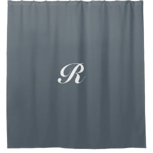 Monogrammed Grijs Effen Kleur Gepersonaliseerde Cu Douchegordijn
