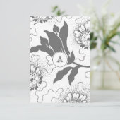 Monogrammed Grijze Floral | Dank u wel Bedankkaart (Staand voorkant)