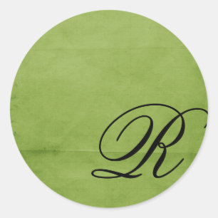 Monogrammed-groen Ronde Sticker