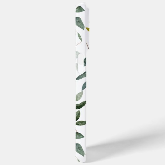 Monogrammed Groene Eucalyptus Tropische Bladeren i Case-Mate iPhone Case (Achterkant / Rechts)