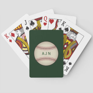 Monogrammed groene honkbal speelkaarten