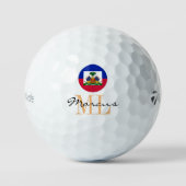 Monogrammed Haïtiaanse vlag, Emblem & Haïti Golfballen (Voorkant)