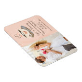 Monogrammed Heart Blush Coffee Cup Save the Date Magneet (Rechterzijde)