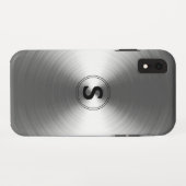 Monogrammed hedendaags zilverstralingspatroon Case-Mate iPhone case (Achterkant (horizontaal))