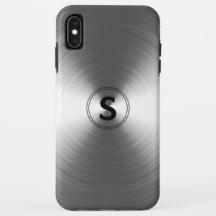 Monogrammed hedendaags zilverstralingspatroon iPhone XS max hoesje