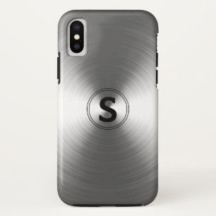 Monogrammed hedendaags zilverstralingspatroon iPhone XS hoesje