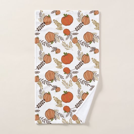 Monogrammed herfstpompoen patch bad handdoek (Handdoek)