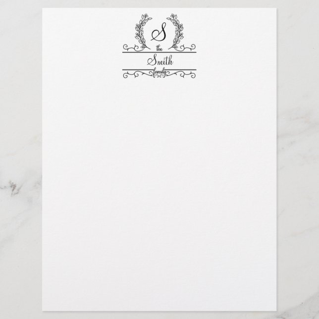Monogrammed het Manuscript Letterhead van de Naam  Briefhoofd (Voorkant)