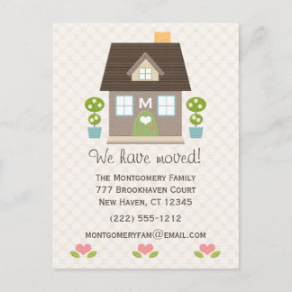 Monogrammed Home Bewegende Aankondiging Briefkaart