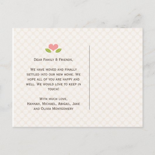 Monogrammed Home Bewegende Aankondiging Briefkaart (Achterkant)