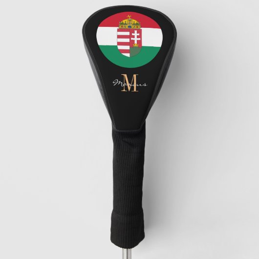 Monogrammed & Hongaarse vlag Golf Clubs Hoesjes Golfheadcover (Voorkant)