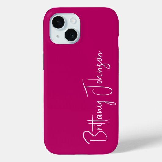 Monogrammed Hot Pink Case-Mate iPhone Case (Achterkant)