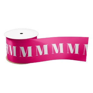 Monogrammed hot pink fuchsia custom initial number lint