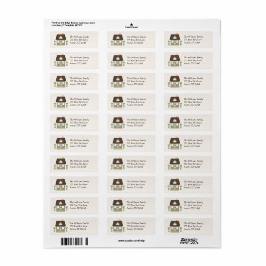 Monogrammed House Return Address Labels (Full Sheet)