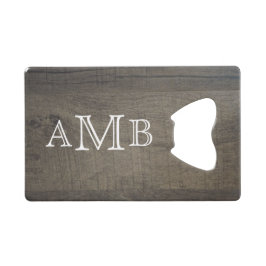 Monogrammed Houtlook Kredietkaart Flessenopener