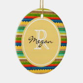 Monogrammed Indian Blanket Keramisch Ornament (Rechts)