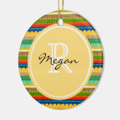 Monogrammed Indian Blanket Keramisch Ornament (Links)