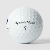 Monogrammed Indiana Flag & Indiana, Verenigde Stat Golfballen (Logo)