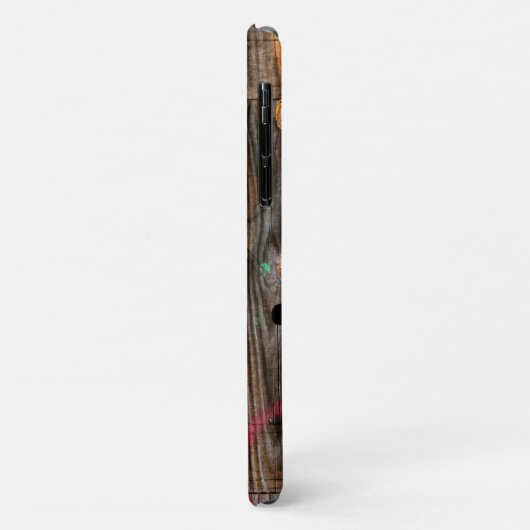 Monogrammed Industrial Rustic Wood Pattern Case-Mate iPhone Case (Achterkant/links)