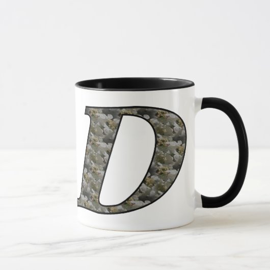 Monogrammed Initiaal D Hydrangea Mok (Rechts)