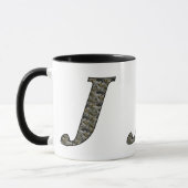 Monogrammed Initiaal J Hydrangea Floral Mok (Links)