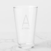 Monogrammed Initiaal Name Simple Modern Pint Glas (Achterkant)