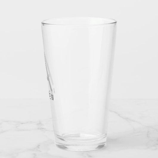 Monogrammed Initiaal Name Simple Modern Pint Glas (Links)