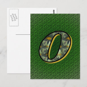 Monogrammed Initiaal O Black Daisies Briefkaart