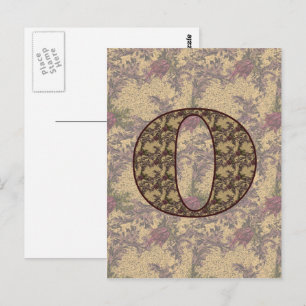 Monogrammed Initiaal O Elegant Floral Briefkaart