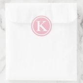 Monogrammed Initiaal Roze en witte letter Sticker (Tas)