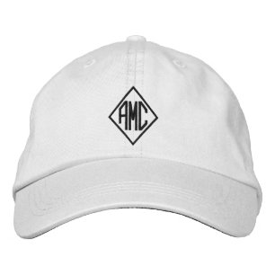 Monogrammed initialen zwart aangepaste drie letter geborduurde pet