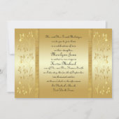 Monogrammed Invitation Black and Gold Floral Kaart (Achterkant)