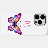 Monogrammed iPhone 14 Pro Max hoesje vlinder (Achterkant (horizontaal))