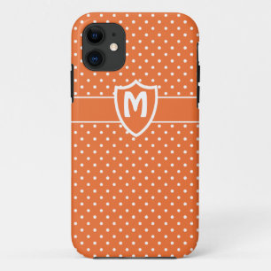 Monogrammed iPhone 5 Hoesje, Oranje pooldots 11 Hoesje