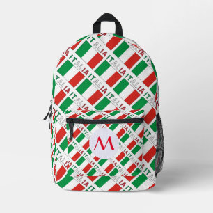 Monogrammed Italiana Bandeira Tegel Bedrukte Rugzak