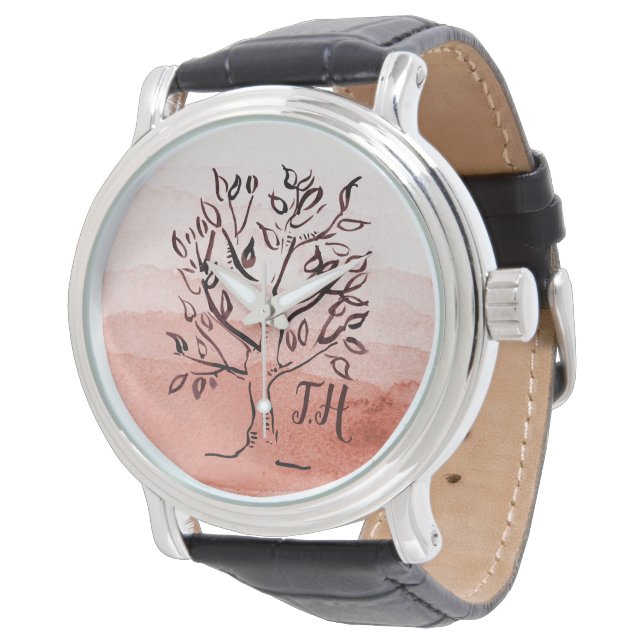 Monogrammed Japandi style montre personnalisée (Incliné)
