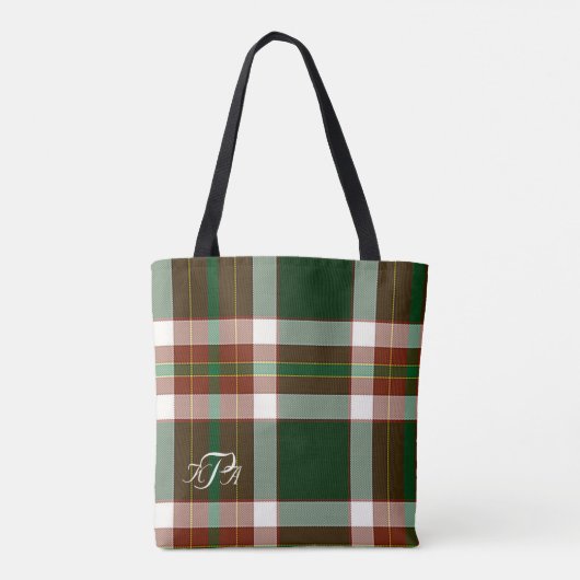 Monogrammed Jolly Holly plaid Draagtas (Achterkant)