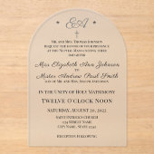 Monogrammed Katholieke Uitnodiging Acryl Uitnodigingen (Voorkant)