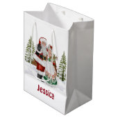 Monogrammed kerstcadeau medium cadeauzakje (Voorkant Gekanteld)