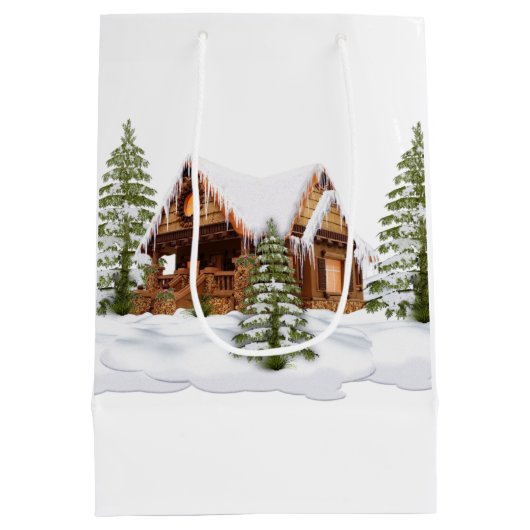 Monogrammed kerstcadeau medium cadeauzakje (Achterkant)