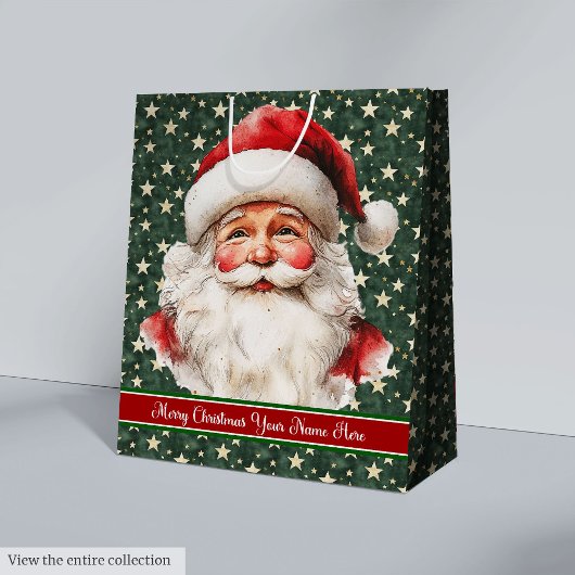 Monogrammed Kerstcadeau Tas Kerstman Medium Cadeauzakje